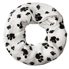 Soul-Cats 1 cuddly soft children's scarf loop scarf with paws and paws, White