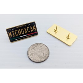 Michoacan Car Plate Pin for Caps & Clothing - Enamel Badge Pin - Mexico MICH MEX