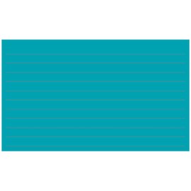 Colonial Cards: 150 Color Cardstock 3" x 5" Index Cards, Teal, Lined Landscape Format