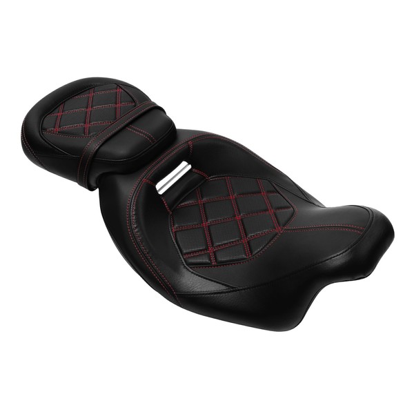 C.C. RIDER Low-Profile Motorcycle 2-UP Seat Fit Harley Davidson 2009-2023