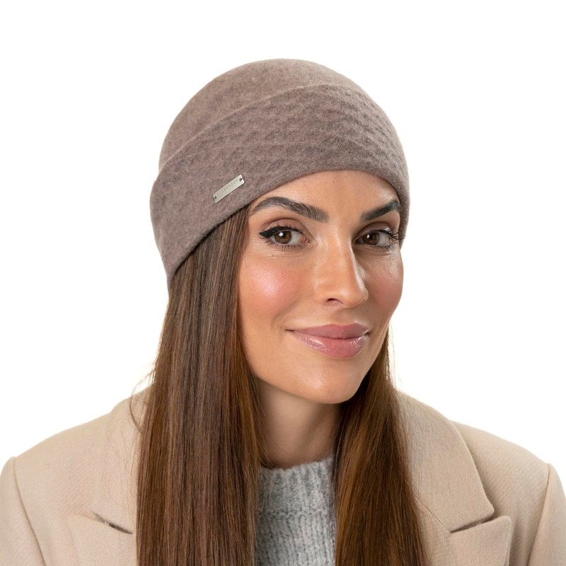 Seeberger Walk Hat with Turn-Up Hat, Wool Hat, Women's Winter