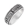 Silverly Women's Men's 925 Sterling Silver Greek Key Pattern Spinning