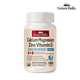 H네이처홀릭 칼슘 마그네슘 아연 비타민D 1병(180정, 6개월분) H Natureholic Calcium Magnesium Zinc Vitamin D 1 Bottle (180 Tablets, 6 Months Supply)