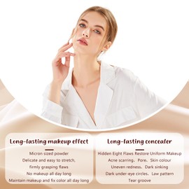 Generic Colored Clay CC Undereye Corrector, Color Corrector for Dark Circles with Brush, CC Undereye Corrector, Conceal & Brighten Dark Circles, Under Eye Hydrating Concealer for Women (Medium-Tan Peach)