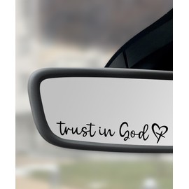 SCUARI 4PCS Car Stickers,Car Decals,Car Accessories Stickers and Decals,Trust in God Rearview Mirror Decal,Trust in God Automotive Mirror Decoration,Suitable for Most Car Truck SUV (Black)