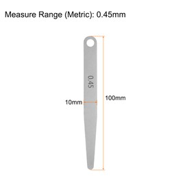 HARFINGTON 5pcs Feeler Gauge 0.45mm Thickness Gauge 65MN Steel Metric Gap Measuring Tool, Single Blade