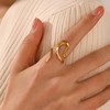 Chunky Rings For Women, Gold/Silver Thumb Ring Asymmetrical Wavy Curve