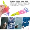 FUSIGO Fishing Squid Skirts Octopus Lures, 50pcs Glow Soft Plastic