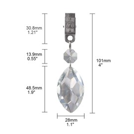 Swpeet 10Pcs Lute Tablecloth Weights with 10Pcs Metal Clip Kit, Crystal Glass Teardrop Prisms Pendant Tablecloth Weights for Picnic Tables Tablecloth Weights Heavy Outdoor