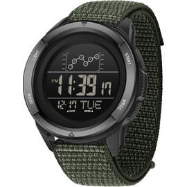 findtime Military Watches for Men Digital Sport Watch Waterproof Tactical Army Outdoor Nylon Strap Electronic Mens Watch LED Luminous Alarm Stopwatch Wrist Watches