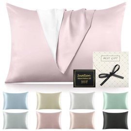 Silk Pillowcase, 19.7 x 27.6 inches (50 x 70 cm), Silk Pillow Cover, Natural Silk, Tencel Pillowcase, Envelope Pillowcase, Silk Pillow Case, Tencel, Washable, Reduces Sleeping Habits, Antibacterial,