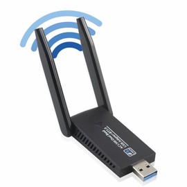 BOOBRIE WLAN Stick for PC Dual Band 2.4 GHz 5 GHz Antenna USB 3.0 Adapter 1300 Mbps with MU-MIMO Wireless WLAN Srick for Laptop/Desktop/PC, Compatible with Windows 10/8/7/Vista/XP, Mac OS X