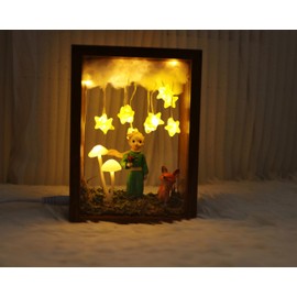 Sofyee 6-inch Little Prince Night Light, Little Prince and Mushroom Desktop Gift Light, Christmas Gift, Desktop Lighting, Nursery Decorative Night Light
