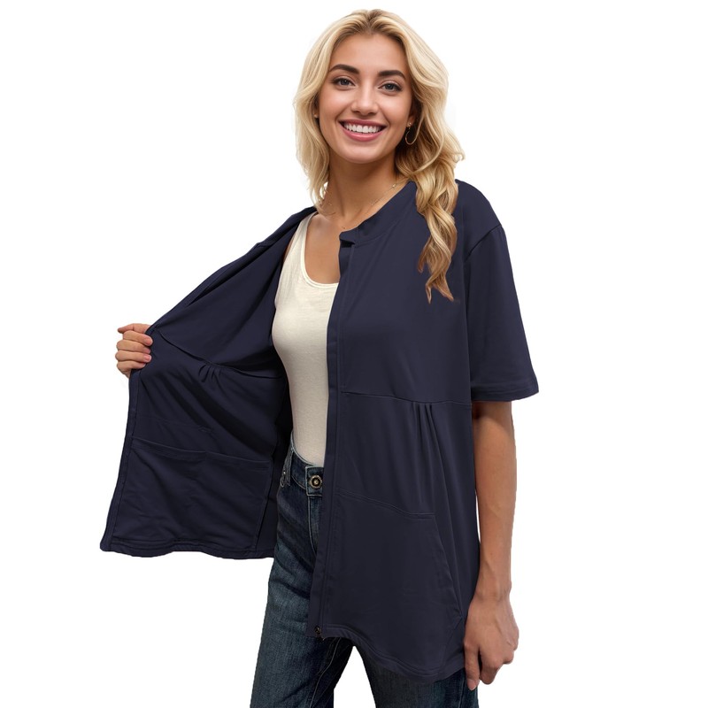 RAGEMALL Post Mastectomy Shirts with Drain Pockets Surgery Recovery Must