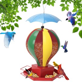 Fanosy Squirrel Proof Wild Bird Feeder, Large 6lb Capacity All-Metal Outdoors Hanging Bird Feeder, Unique Design 360° Bird Feeding, Outdoor Garden Use, Weather Resistant