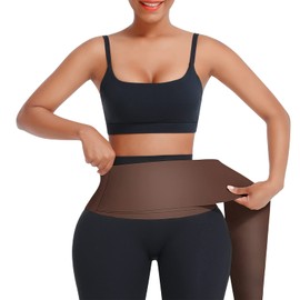 FeelinGirl Tik Tok Bandage Wrap Waist Trainer for Women Waist Wrap Band for Stomach Plus Size Waist Wrap for Women Tummy Wrap Waist Trainer-Brown
