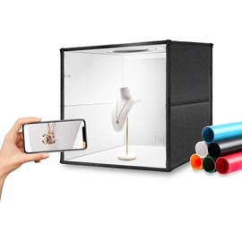 Photo Studio Light Box  16"x16" Professional Tent Kit with 160 LED Lights & 6 Color PVC Backdrops Folding Portable Products - Size: 12*12 inch