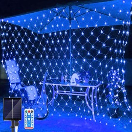 2 x 3 Meter 192 LED-Solarnetz-Lichter, Outdoor-Netz-Licht für Büsche, wasserdichte Gartenlichter, solarbetrieben mit Fernbedienung, 8 Beleuchtungsmodi für Dachfenster, Zuhause, Party, Osterdekoration