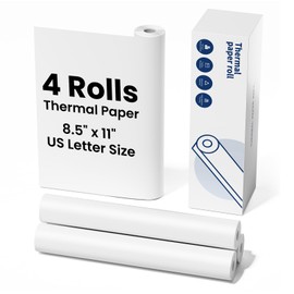 Thermal Paper 8.5" x 11" US Letter Size, 4 Rolls Quick-Dry Thermal Printer Paper, Compatible with A285M A282M A281M M835 M834 M832 Portable Printer