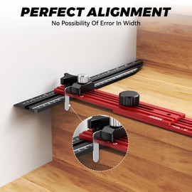 Stair Tread Template Tool - Precision Stair Gauge Measuring Tool with Self Locking Width, 8-72 Inches Lightweight Stair Tread Tool & Jig for Steps Measuring & Scribe, Red