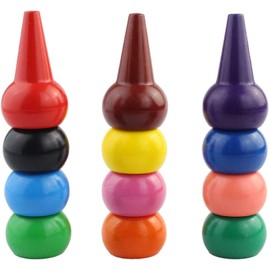 12 Colors Toddlers Finger Crayons, Ishua Palm Grip Crayons Finger Paint Crayons Sticks Stackable Toys for Kids Toddlers Children Boys and Girls Washable