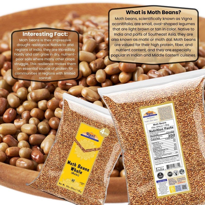 Rani Moth Beans Whole 64oz (4lbs) 1.81kg Bulk ~ All