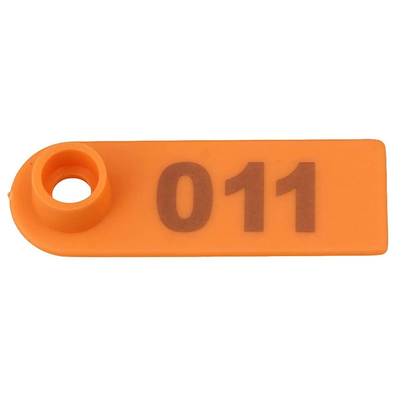 ANCLLO 100 Pack Pig Ear Tags Orange Medium Plastic Livestock
