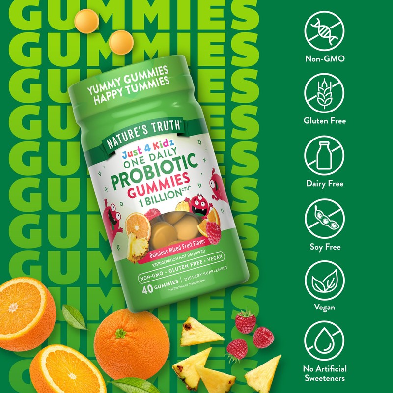 Nature's Truth Kids Probiotic Gummies | 40 Count | Mixed