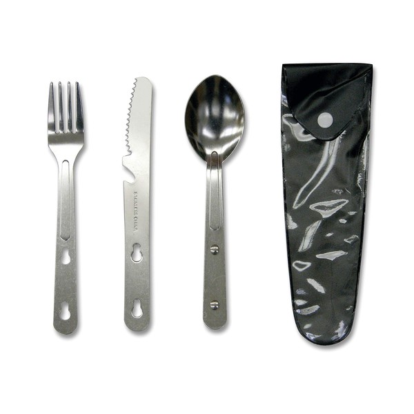 Stansport Blister Pack Knife/Fork/Spoon Set, Silver (340-P)