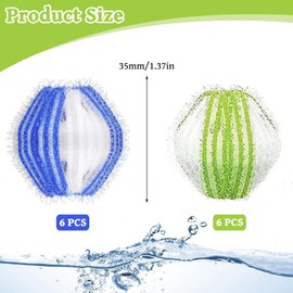 JSUOEO 12 PCS Pet Hair Remover Washing Machines, Lint Remover Washing Machine Balls Reusable Laundry Balls Pet Hair Catcher for Clothing Dog Cat PetHair (Green+Blue)