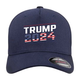 Flexfit TRUMP 2024 MAGA 45 47 Legend You Missed Never Surrender Hat Flexfit Baseball Cap - Navy, L/XL