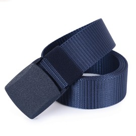 Mile High Life | Nylon Web Belt | Outdoor Military Belt | TSA Safe Buckle Plastic/Metal (Navy 510 Buckle, 142CM)