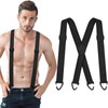 X Back Hidden Suspenders Under Clothing Black Heavy Duty Suspenders
