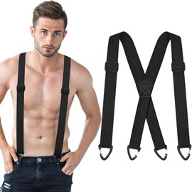 X Back Hidden Suspenders Under Clothing Black Heavy Duty Suspenders for Jeans, Work, and Daily Wear for Men Women