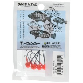 JACKALL Jig Head Good Meal Head 0.07 oz (2 g), Red Gold
