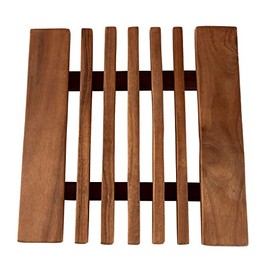 CCcollections Premium Teak Wood Heat Resistant Trivet Mat for Hot Pots and Serving Dishes (Teak Trivet)