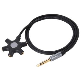 innov8 6.35mm (1/4 inch) TRS Stereo to 5-Way 3.5mm Female Stereo Headphone Audio Splitter 1m