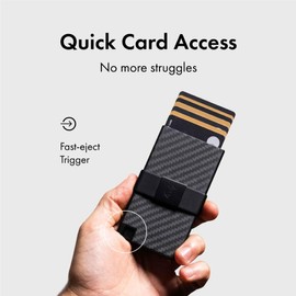 Ekster Carbon Fiber Wallet | Minimalist Card Holder Wallets for Men | RFID Blocking Protective Layer | Slim & Modern Men's Thin Wallet with Push Button for Quick Access