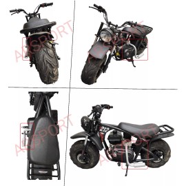 ARSPORT Exhaust Header / Muffler for minibikes 196cc-224cc Torque converter compatible.