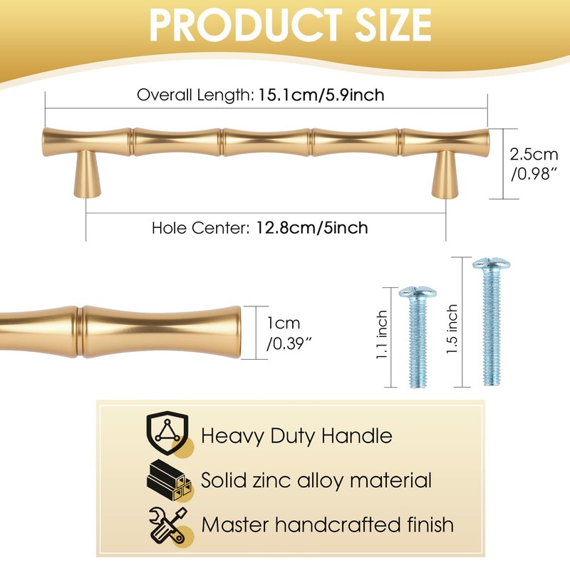 Vicycmc Green Cabinet Pulls 5 Inch(128mm) Hole Center,Zinc Alloy Solid