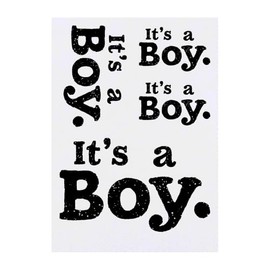 4 x 'It's A Boy ' Temporary Tattoos - Water Resistant, Skin-Safe, Non-Toxic Transfers, Mixed Sizes (TO00079666)