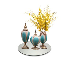 Better crafts Round Mirror Tiles for Glass Mirror Centerpiece or Crafts - Wall Mirror Decor (6, 10-Inch)