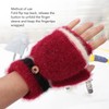 USB Heated Gloves Half Fingerless Flip Burgundy Double Sided Knit