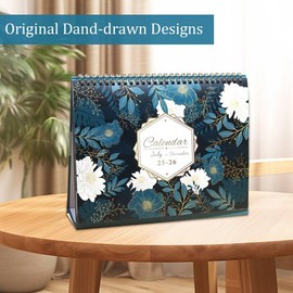 Henyall Wall Calendar 2025-2026 UK,Standing Desktop Flip Work Calendar,Academic Year Planner,for Family,Home Office,School (Jul. 2025 - Dec 2026) Total 18 Months