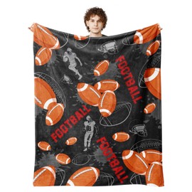 Football Blanket for Men Women, Football Gifts for Boys Girls, Soft Footballs Gift for Room Decor Bedding 60x80in