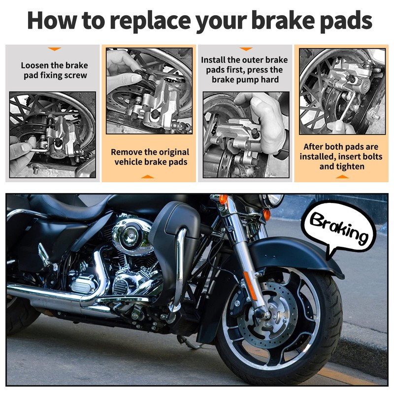 AHL Front & Rear Brake Pads Set for Harley FLHTCU-I