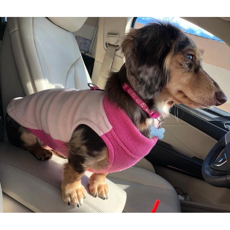 Gooby Fleece Vest Half Stretch, Peach, X-Large