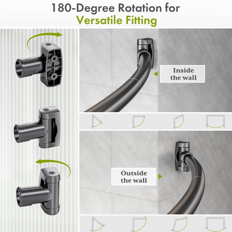 AmazerBath Arched Curved Shower Curtain Rod, 20-79 Inches Heavy Duty