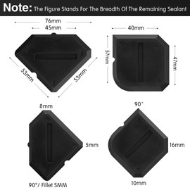 Outus 2 Pieces Caulking Tool Set Silicone Sealant Grout Finishing Tool for Kitchen Bathroom Floor Sealant Sealing (Black)