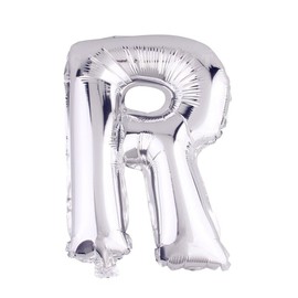 Lepep 40 cm Silver Balloons Numbers from 0 to 9 Letters from A to Z Party Decoration Balloons for Birthday Baby Shower Bridal Shower Wedding Prom Decoration Foil Balloons (Letter R)